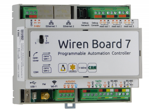 Контроллер Wiren Board 7 Контроллер Wiren Board 7 - интеграция с проводными системами SmartBus, KNX, modbus