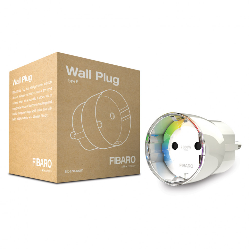 Модуль-выключатель в розетку FIBARO Wall Plug с измерением энергопотребления