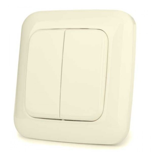 Настенный двухклавишный выключатель на батарейках Z-Wave.Me Wall Controller (слонов.кость) Позволяет управлять четырьмя группами приборов Z-Wave