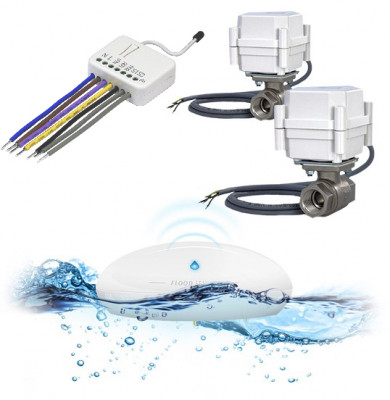 Комплект &quot;Перекрыть горячую и холодную воду&quot; Комплект для удаленного перекрытия и горячего, и холодного крана, используя всего одно реле Z-Wave